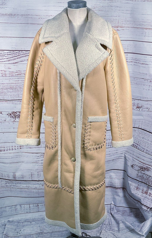 Jonathan Simkhai Windsor Vegan Sherpa Sherpa Biker Coat Scone