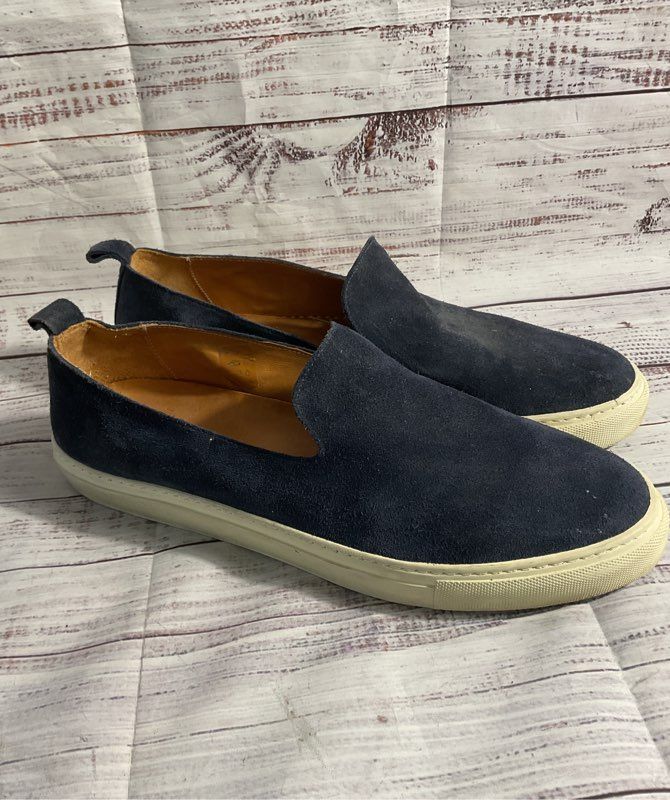 Sid Mashburn Golden Blue Suede Slip On Rubber Sole Boat Shoe Loafers Size 13