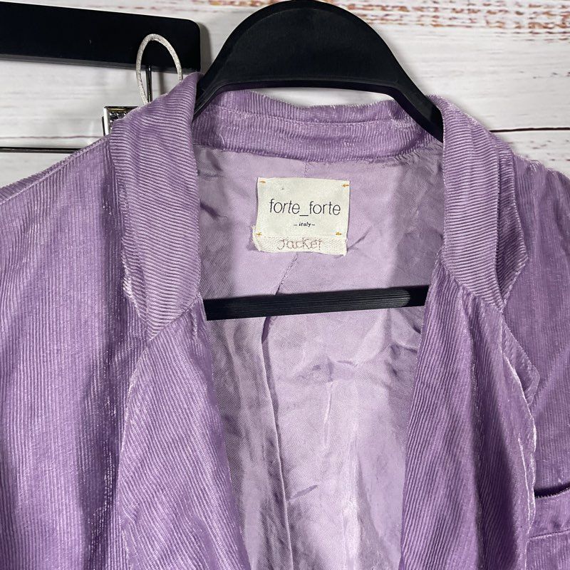Forte Forte Purple Lightweight Corduroy Women Suit Pants Jacket sz 1 Pants sz 0