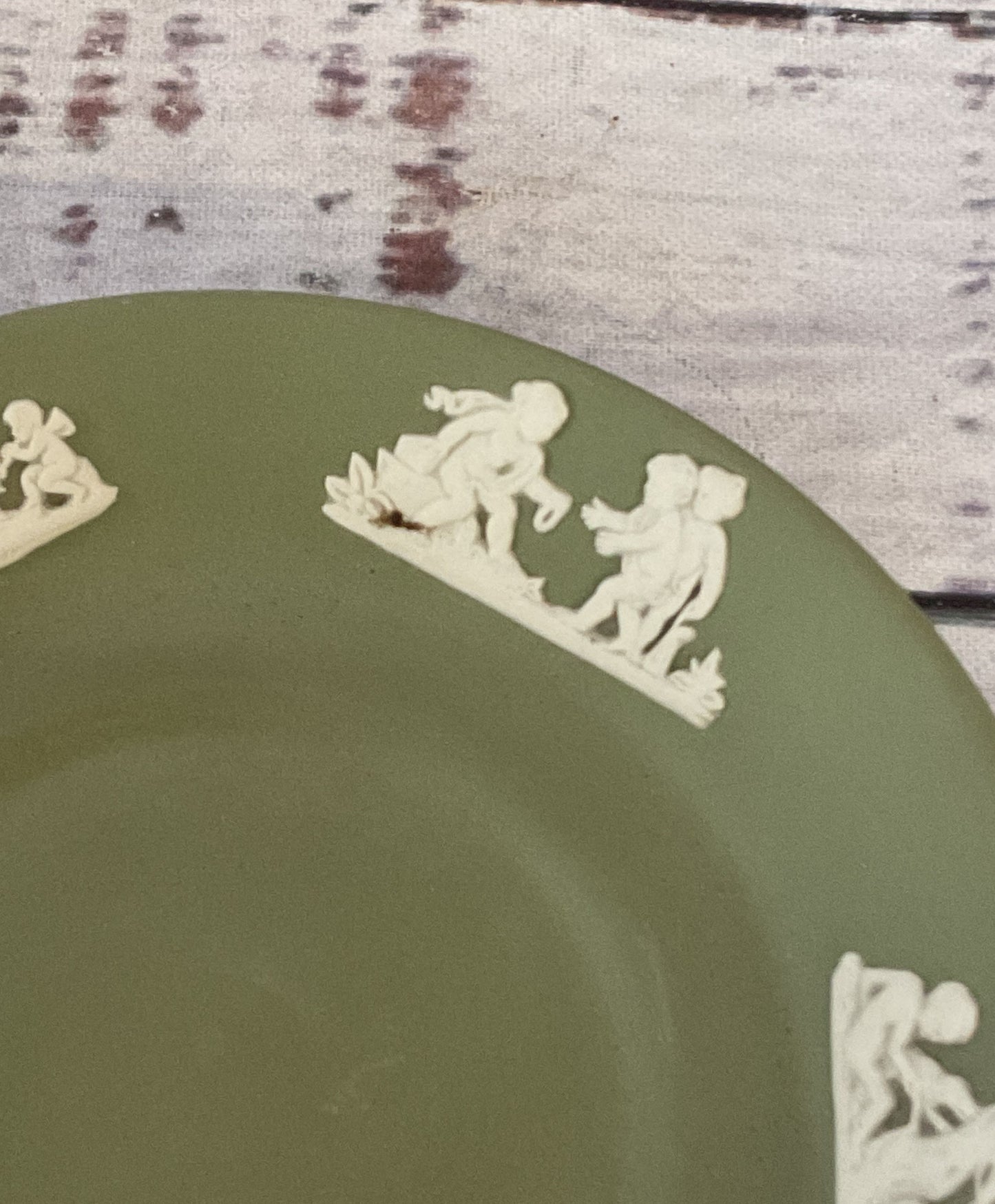 Wedgwood Jasperware Matte Finish Demitasse Cup & Saucer Sage Green