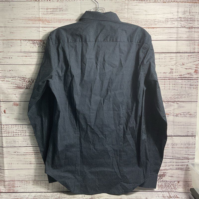 NWT Theory Sylvain Eclipse/Olympic Navy Graphic Print Button Up Shirt - Size S