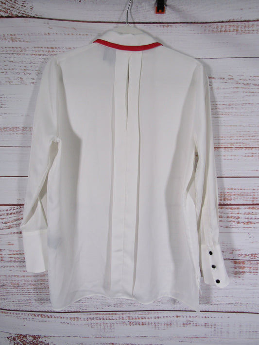 Hotel Particulier Women's White Long Sleeve Button Down Blouse Size L