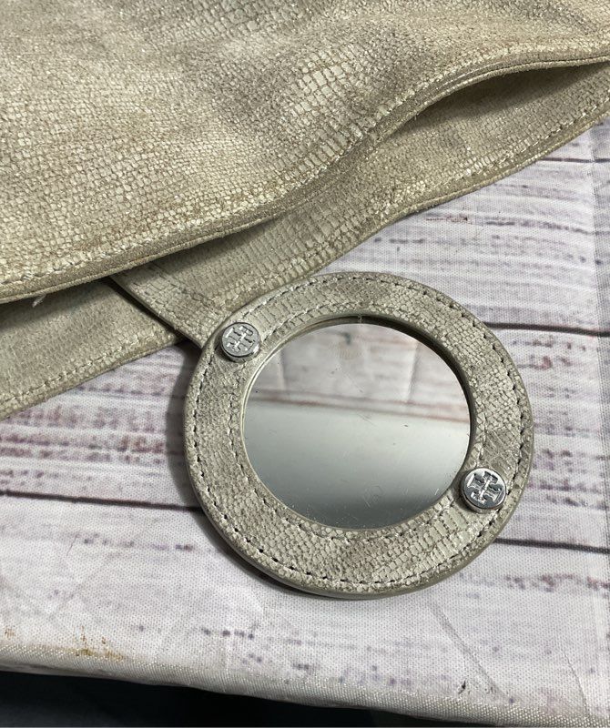 Tory Burch Women's Misty Gray Leather Tote Shoulder Bag