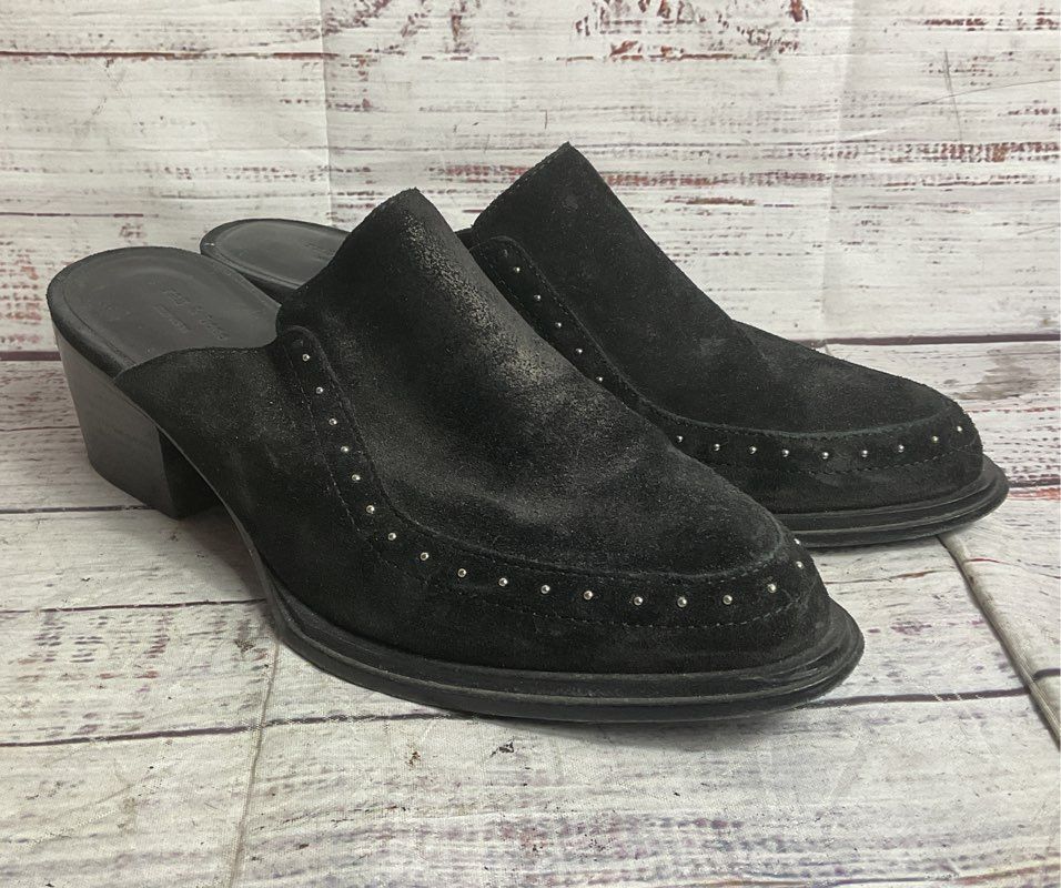 Rag & Bone Suede Studded Accents Mules Black 36.5