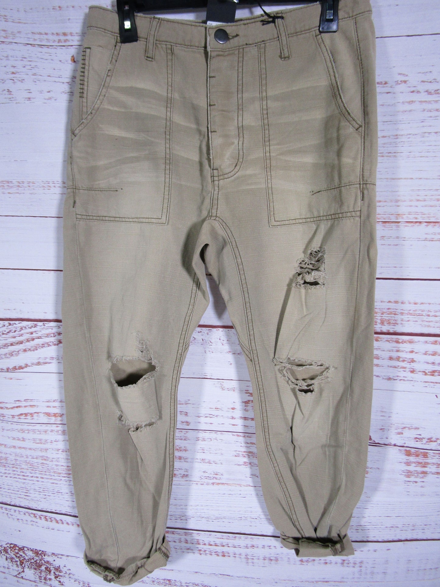 One Teaspoon Mr Browns Men's Militaire Green Distressed Jeans Size 29