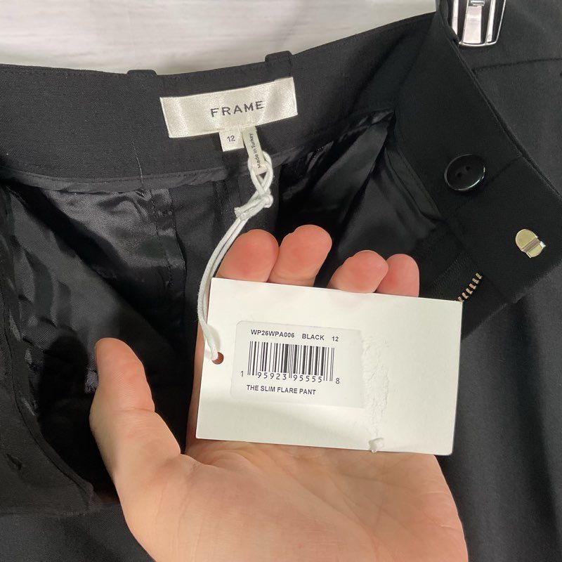 NWT Frame Black Slim Flare Pants - Size 12