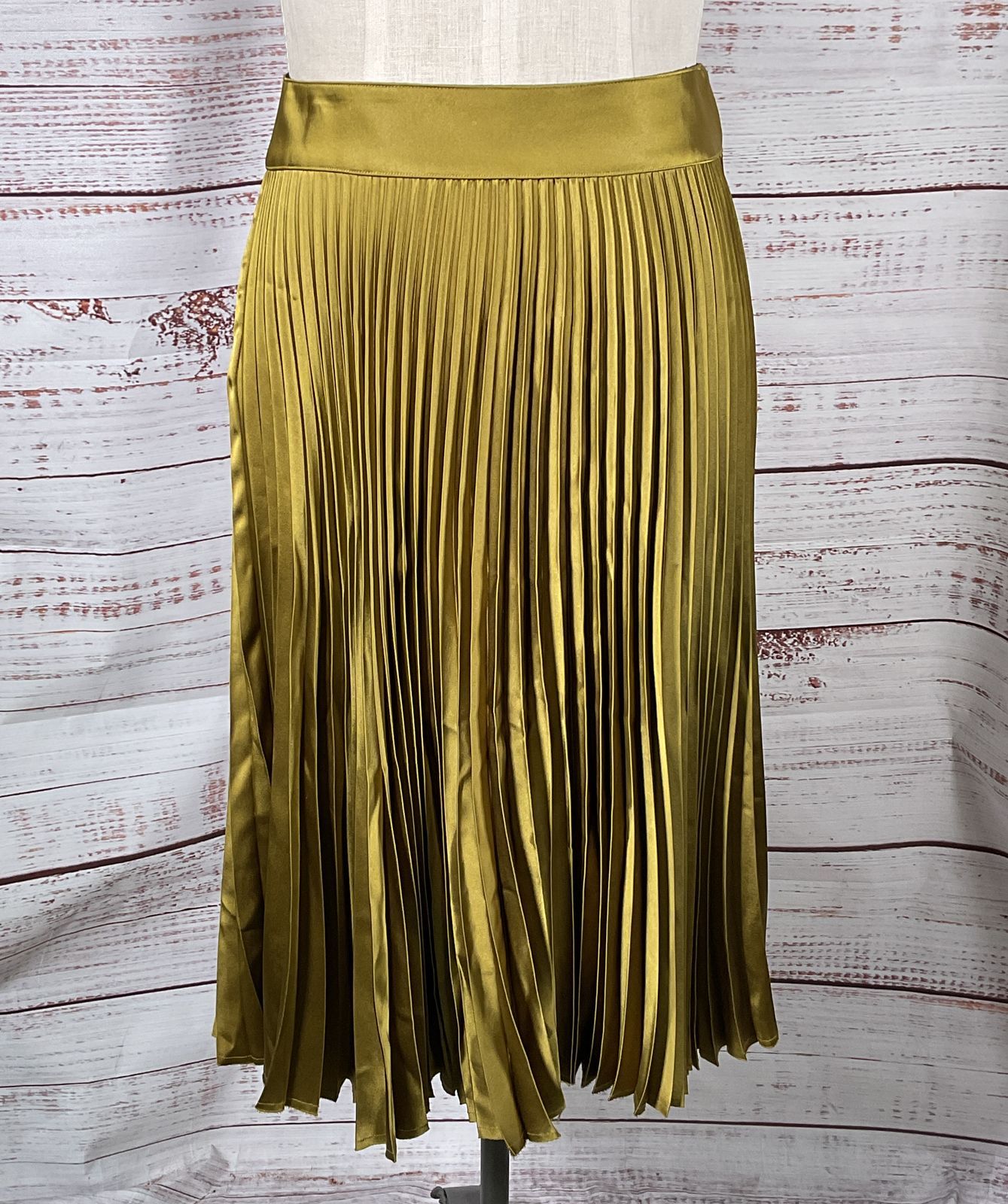 Rag & Bone Alma Pleated Cotton Blend Skirt Seed Green Skirt 4