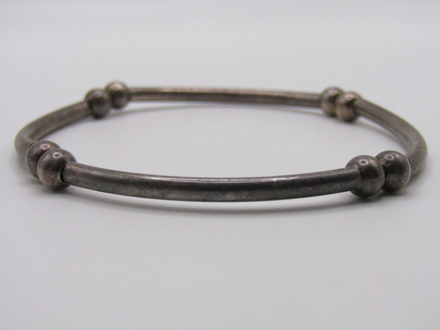 7" Sterling Silver 3mm Stretch Bangle Bracelet Made in Italy