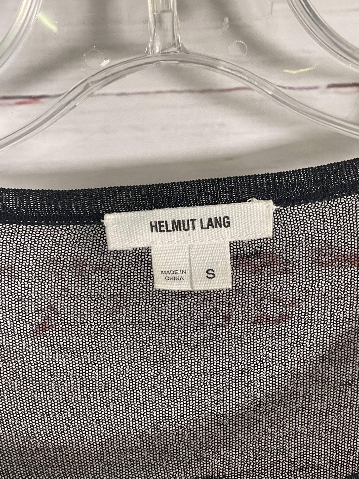 Helmut Lang Gray and Black Partial Mesh Long Sleeve Top - Size S