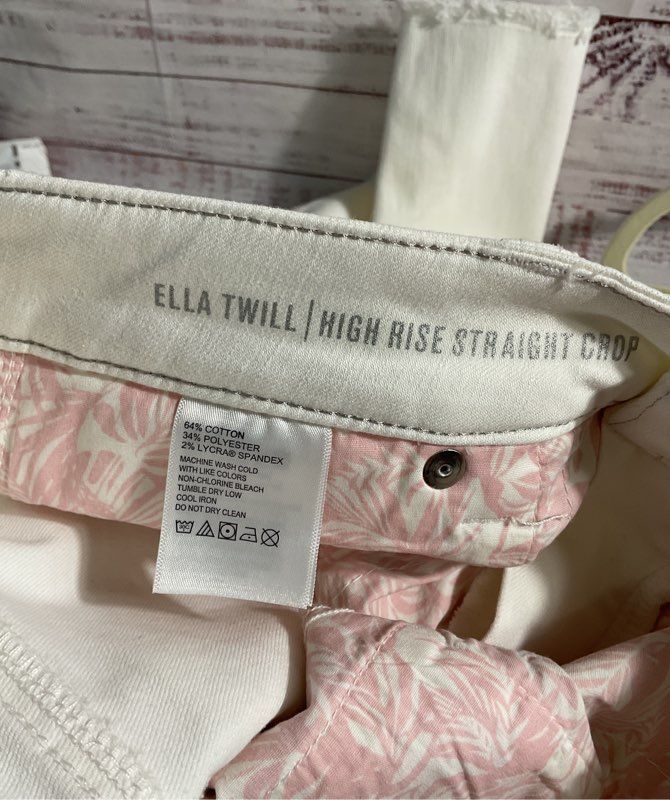 NWT Tommy Bahama Denim Ella Twill High Rise Straight Crop White Jeans 6/ 25.5