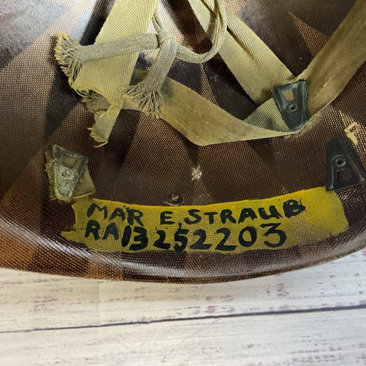 1952 MICARTA MAR E. STRAUB, RA13252203 65th Infantry Regiment Helmet Liner