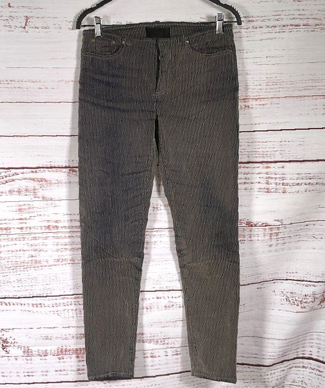 Acne Studios No Blue Flock Striped Textured Jeans Multicolor 27/32
