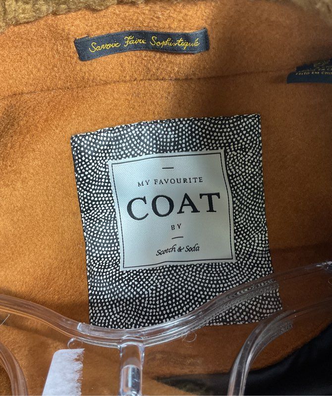 Scotch & Soda Women's Light Brown Wool Blend Fleece Button Overcoat Size M