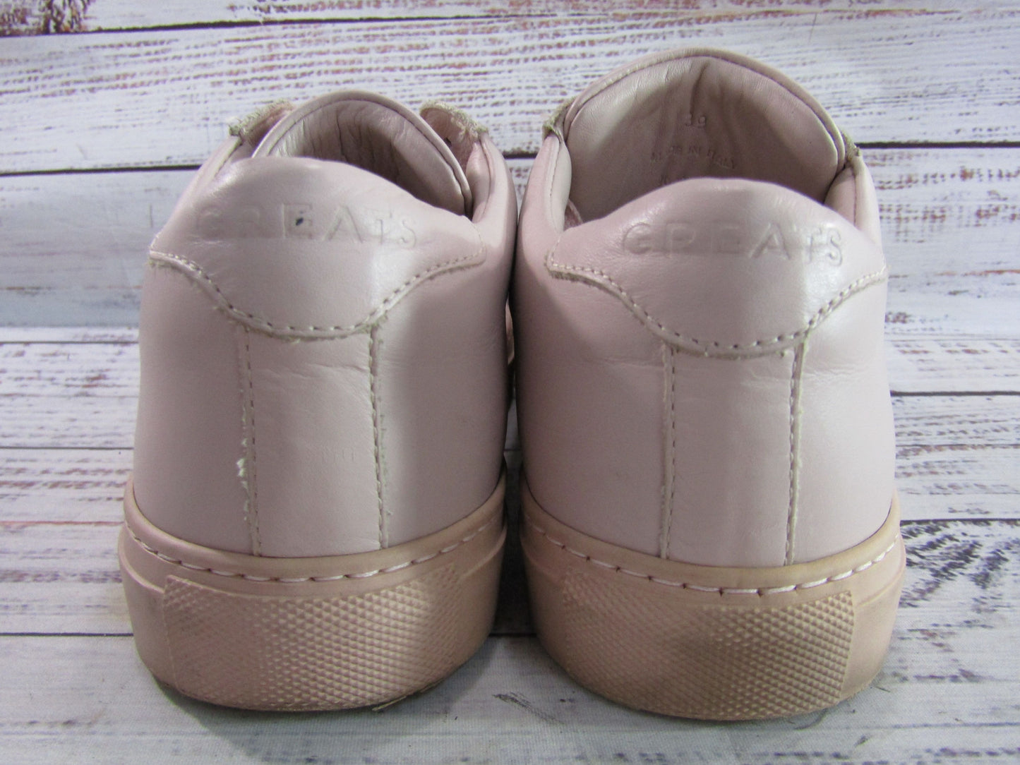 The Greats Brooklyn Women's Blush Pink Leather Low Top Sneakers 9 Made in Italy