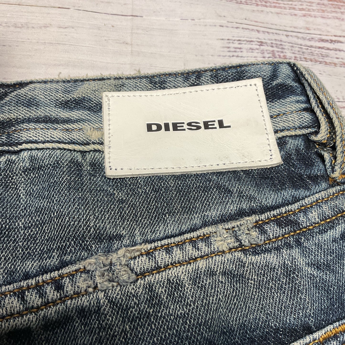 Diesel Buster Cotton Blue Faded Distressed Pants - Size W28xL32