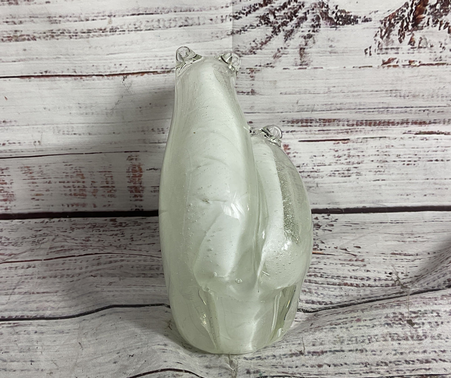 GCA Art Glass Polar Bear 5.5" Figurine Clear White
