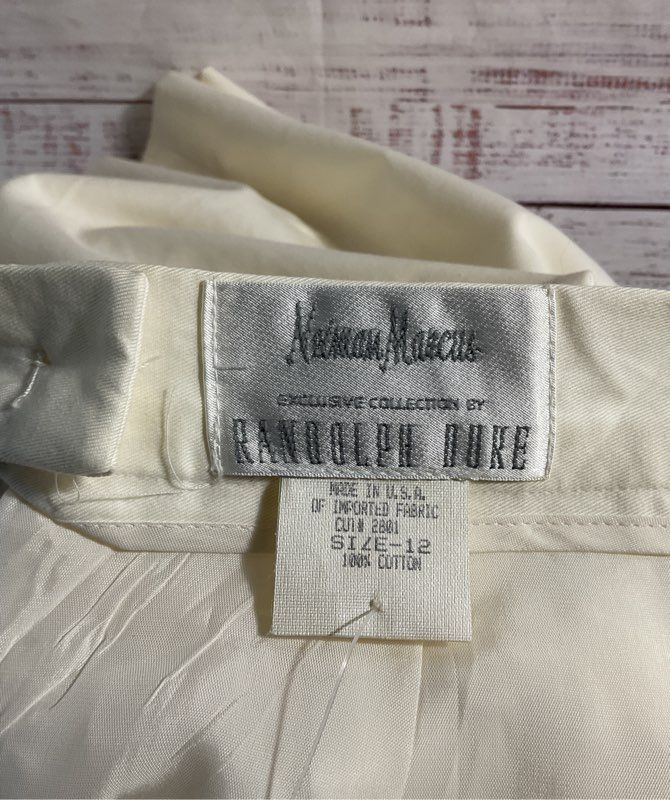 NWT Women's Neiman Marcus By Randolph Duke Off White Skirt Size 12 Vintage