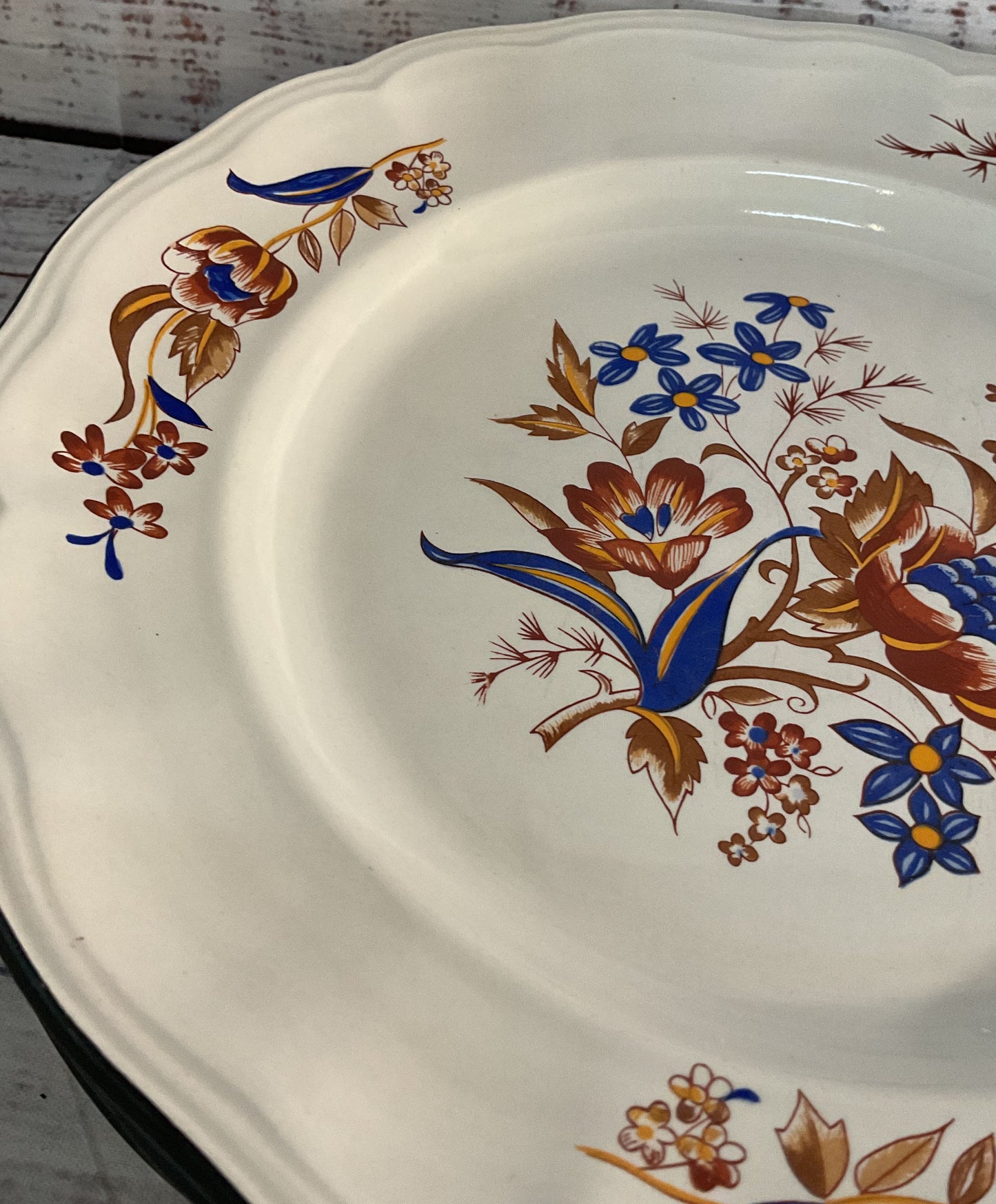 Luneville France Louis XV Paquerette Set of 4 Dinner Plates Multicolor