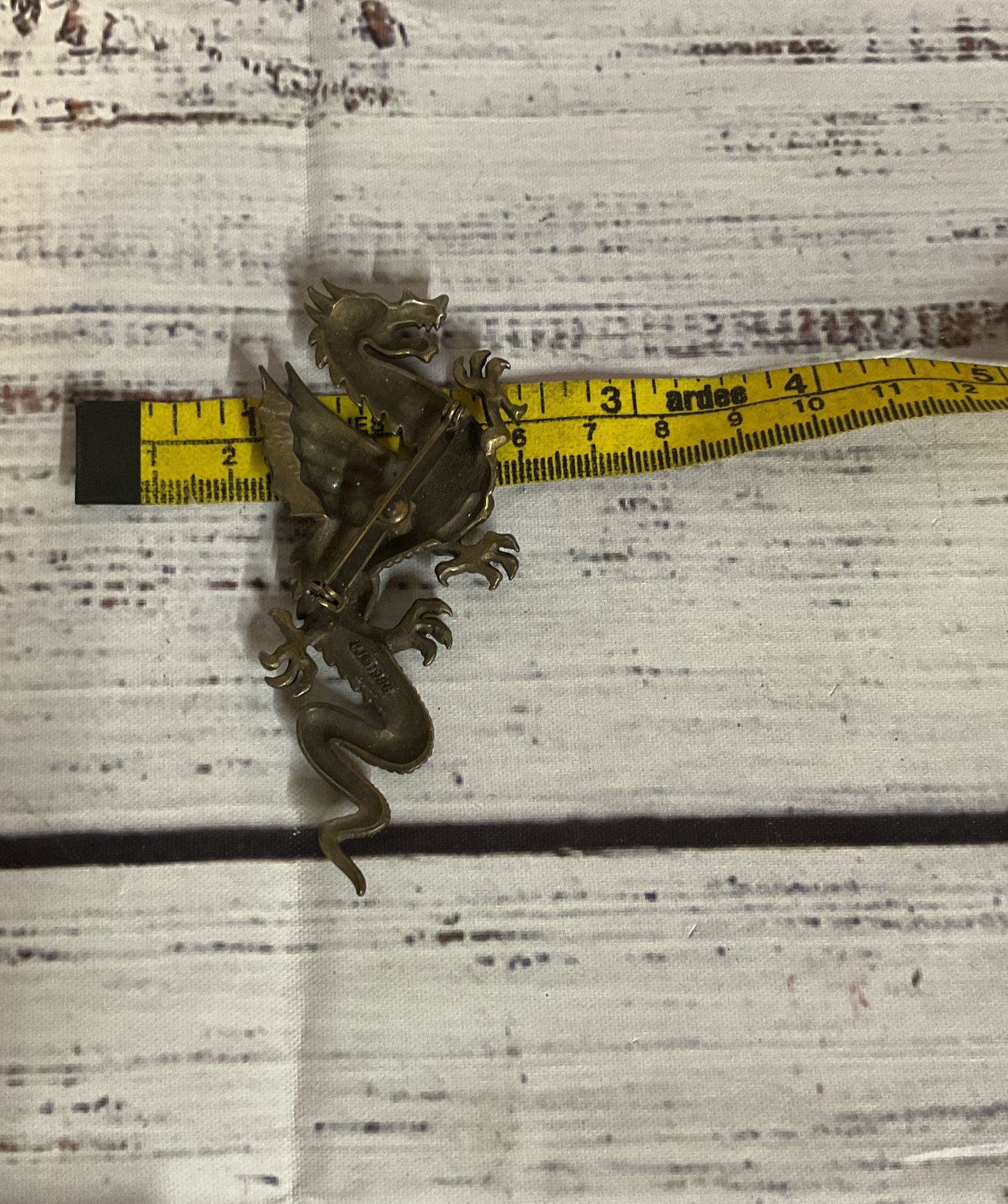 JJ 1986 Metal Vintage Dragon Brooch