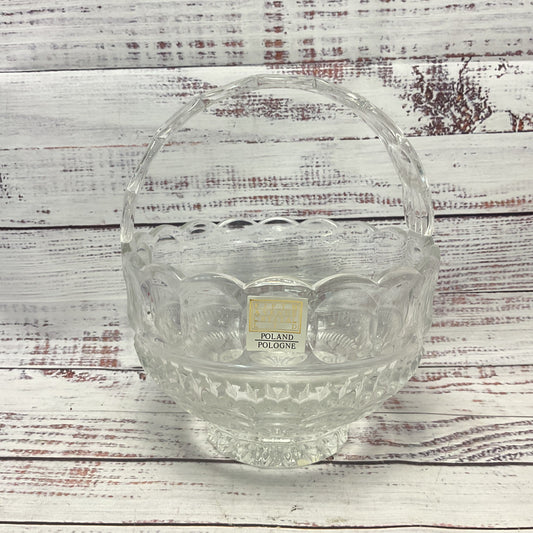 Fifth Avenue Crystal Polish Crystal Clear Glass Basket 8"