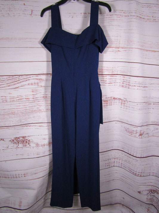 Mariana Women's Blue Tie Side Sarong Jumpsuit Size 8 264267