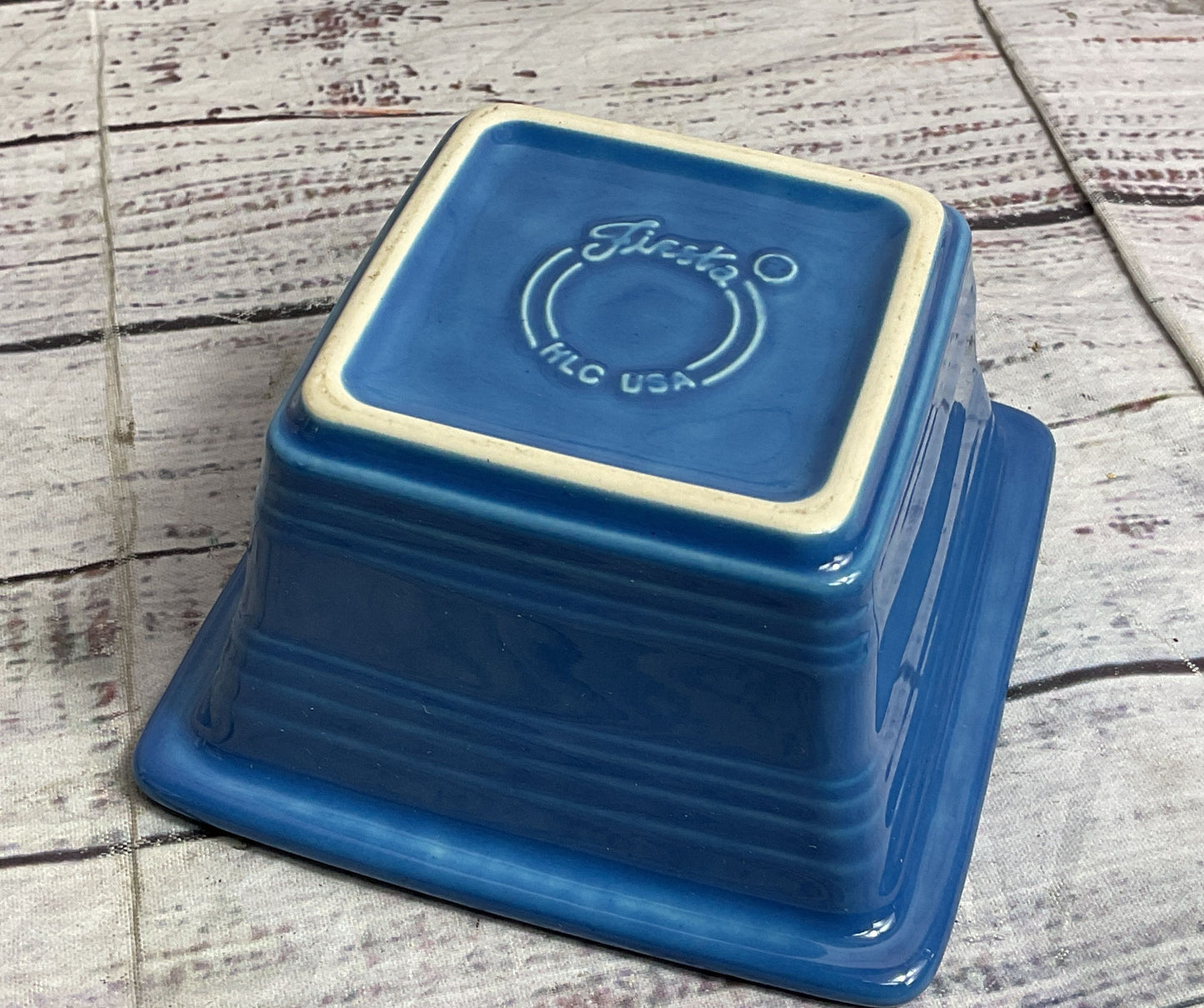 Fiestaware Ceramic Covered Box Lapis Blue