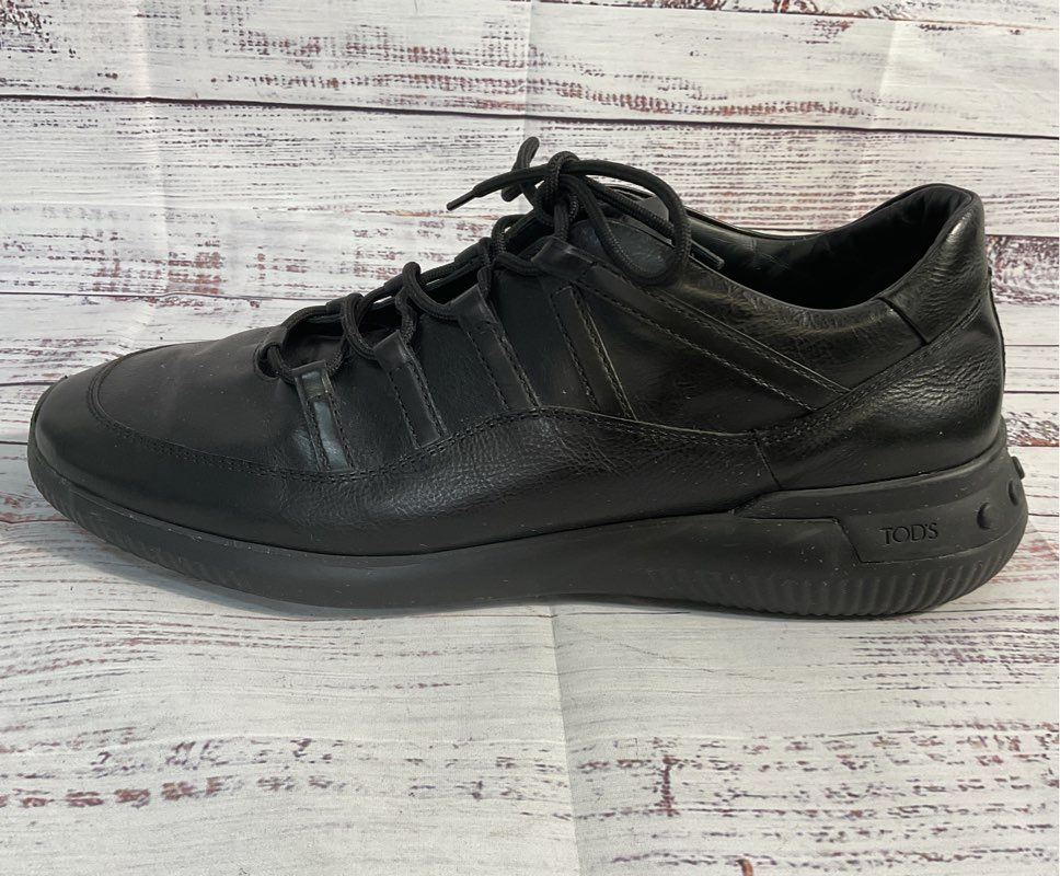 Tod's Black Leather Lace Up Sneakers - Men's Size 10 1/2
