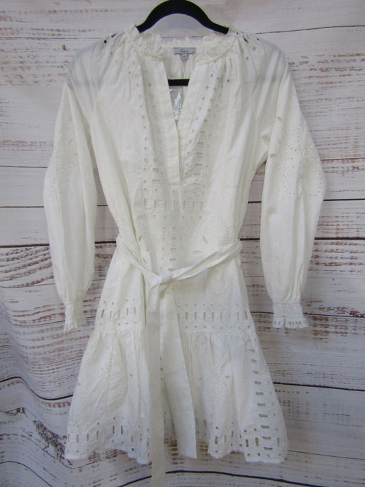 Rails Saylor Women's White Long Sleeve Tied Belt Dress Size XXS