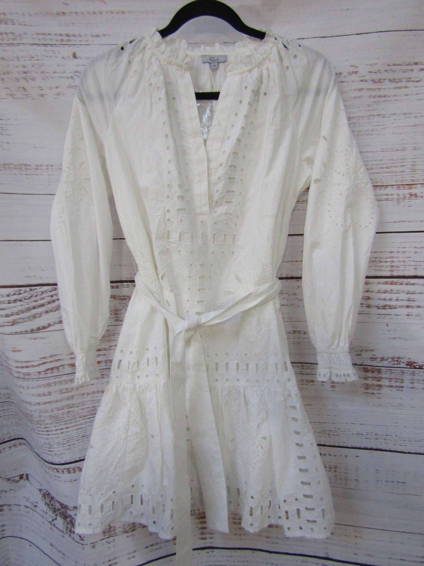 Rails Saylor Women's White Long Sleeve Tied Belt Dress Size XXS