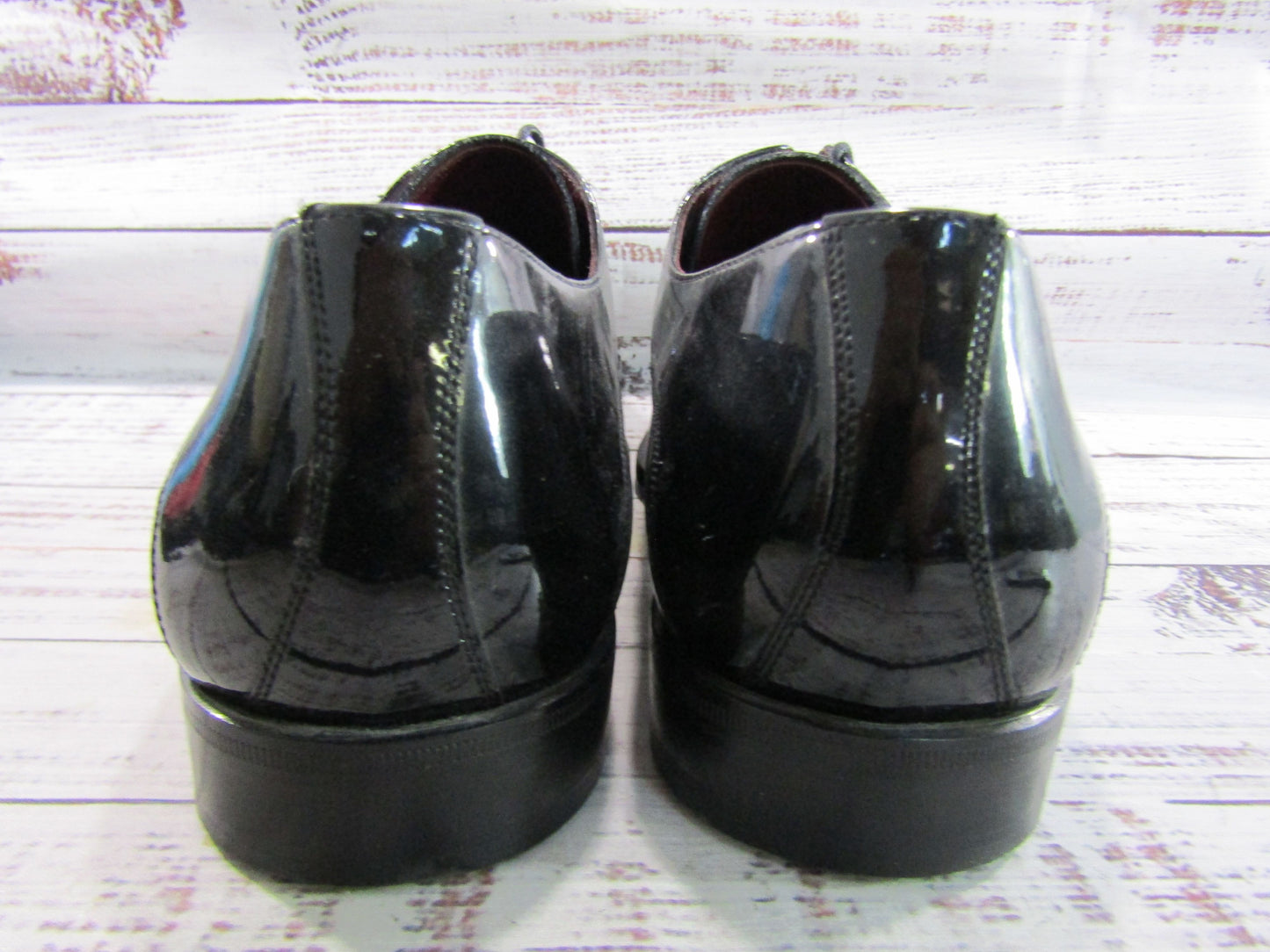 Vintage Dolce & Gabbana Men's Black Patent Leather Tuxedo Dress Shoes Size 7