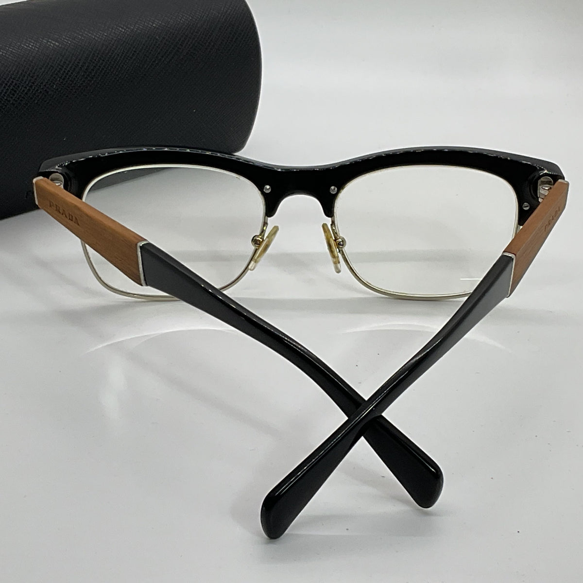 PRADA VPR220 Unisex Black/Brown Eyeglasses- 52[ ]19 145 (FRAMES ONLY)