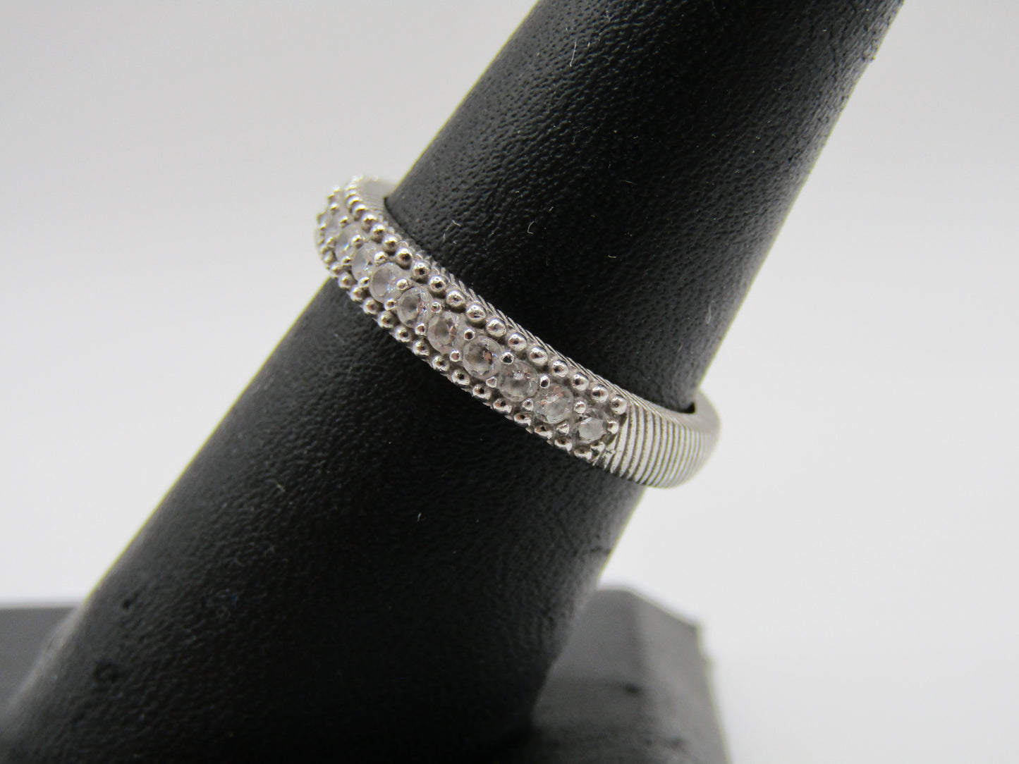 Judith Ripka Sterling Silver Cable Half Eternity Ring Size 7.5