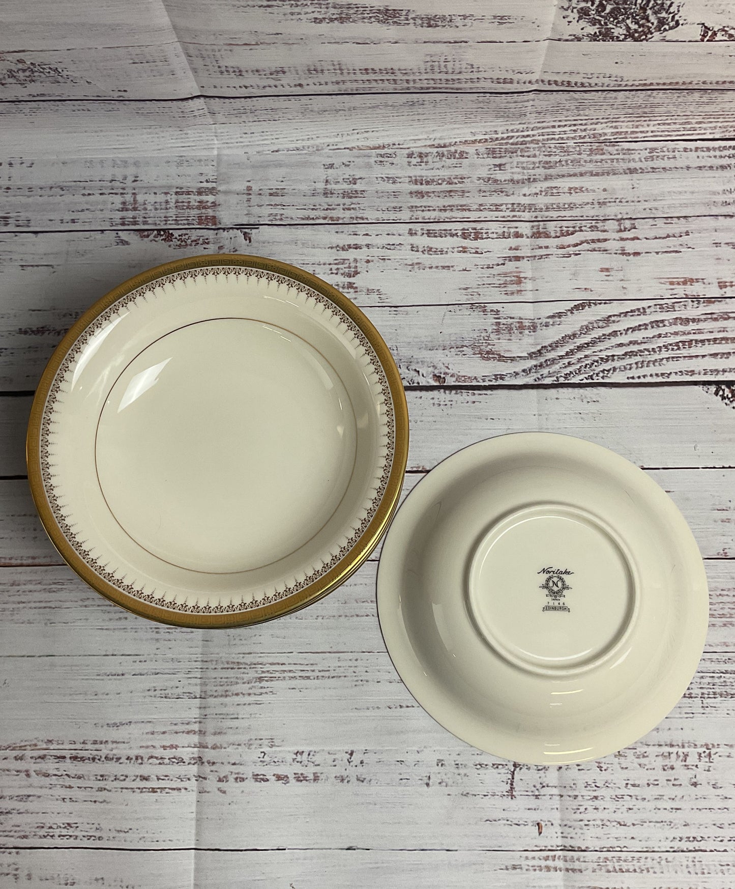 Gorgeous Vintage Set Of 7 Edinburgh Noritake Fine China Dinner Bowls