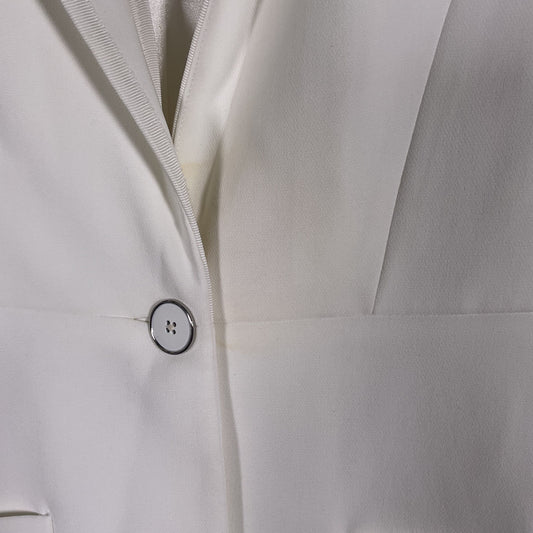 Elie Tahari White Single Button Patch Pocket Blazer Jacket - Size 2