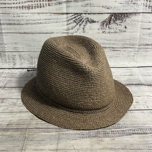 Helen Kaminski Brown Woven Raffia Star Fedora Hat - Size OS