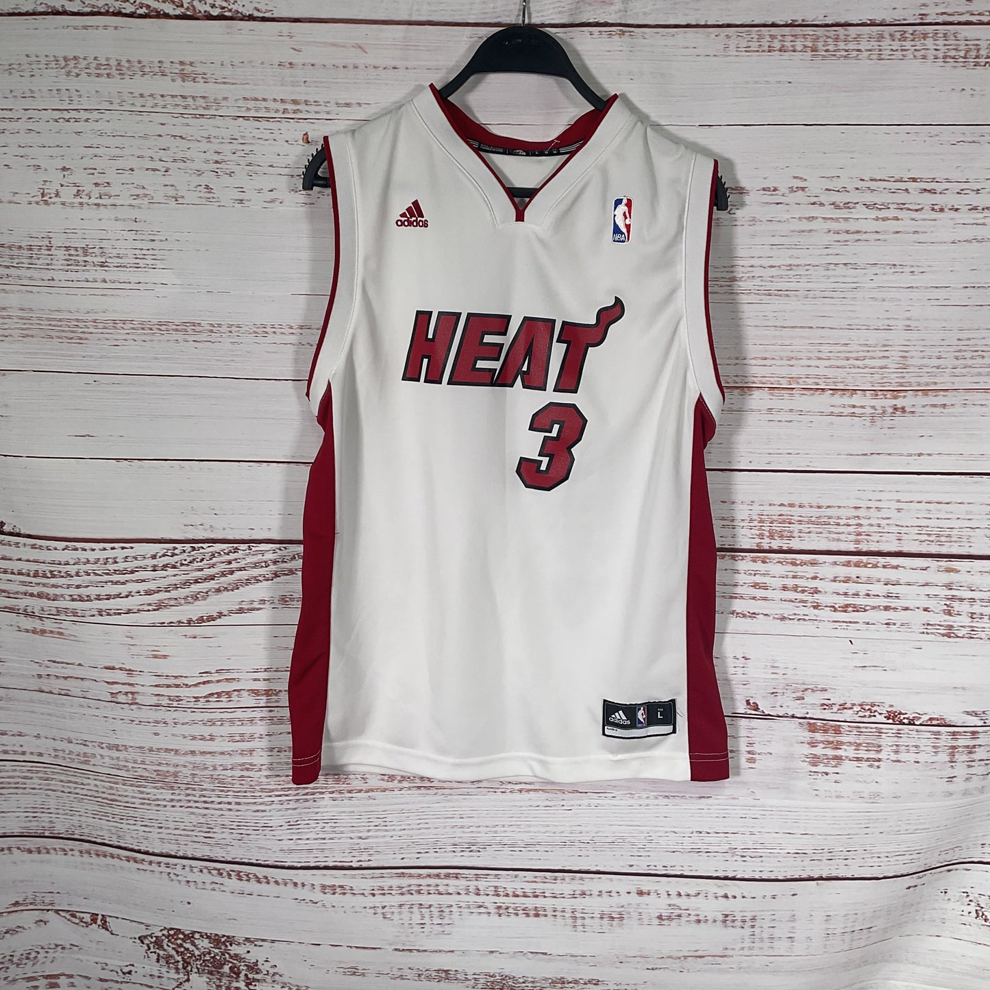 Adidas Miami Heat NBA Dwayne Wade #3 Basketball Jersey - Size L