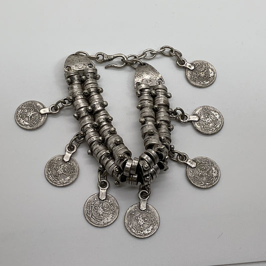 VTG./ANTIQUE Ottoman Empire Turkish Coin Bracelet- 8"