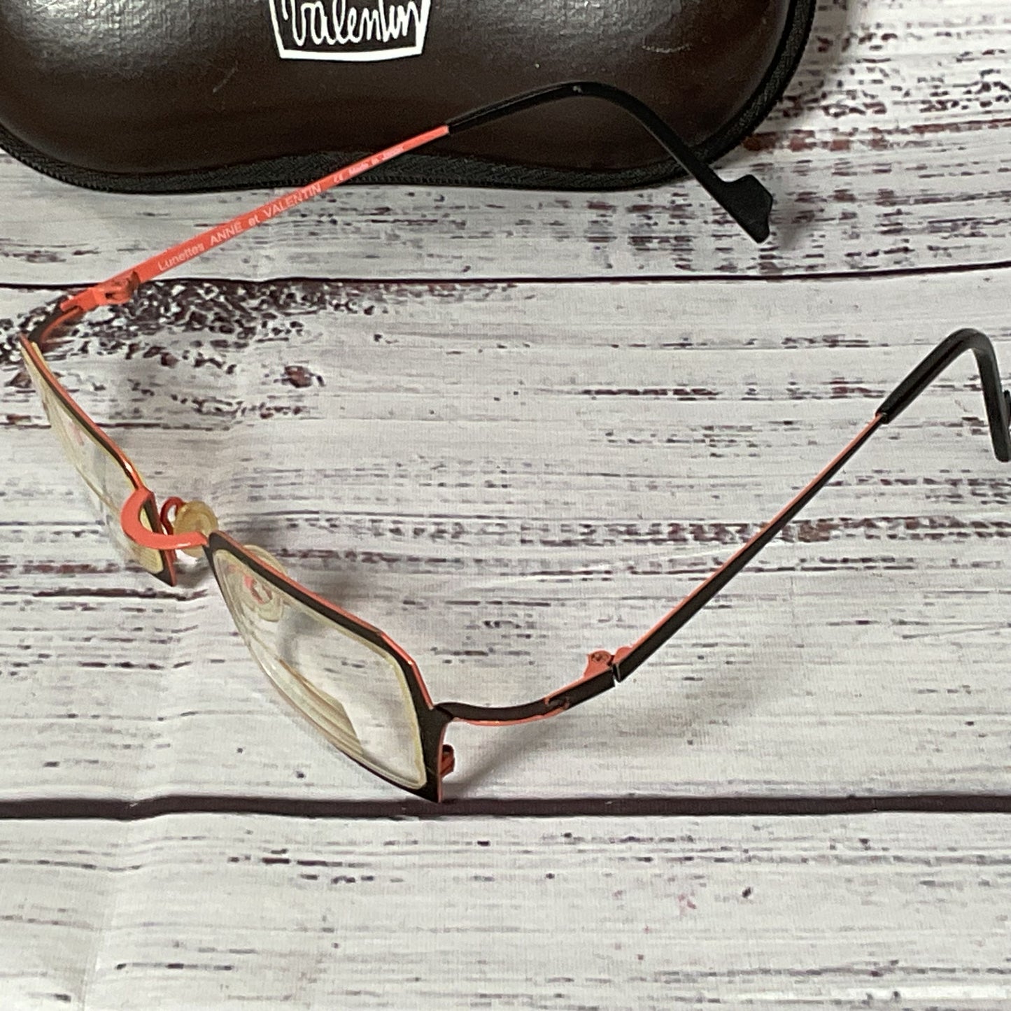 VTG. ANNE & VALENTIN Lunettes B113 Venus Women's Coral Eyeglasses w/ Case