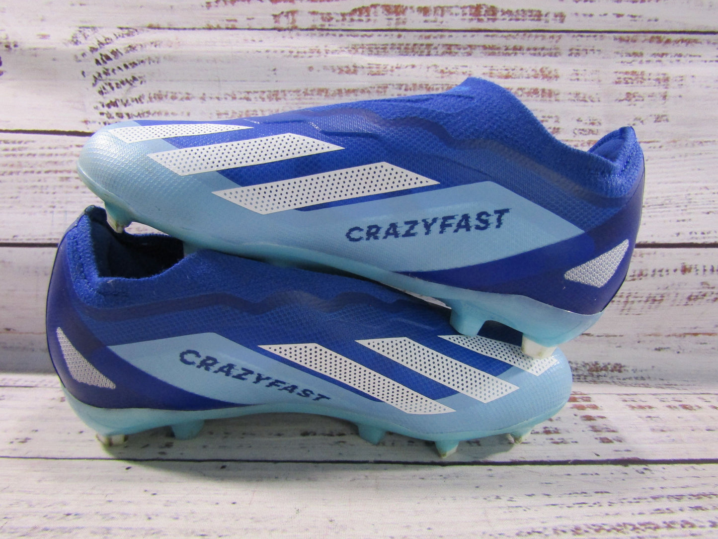 Adidas x Crazyfast.1 Boy's Blue Laceless Soccer Cleats Size 1 IE6643