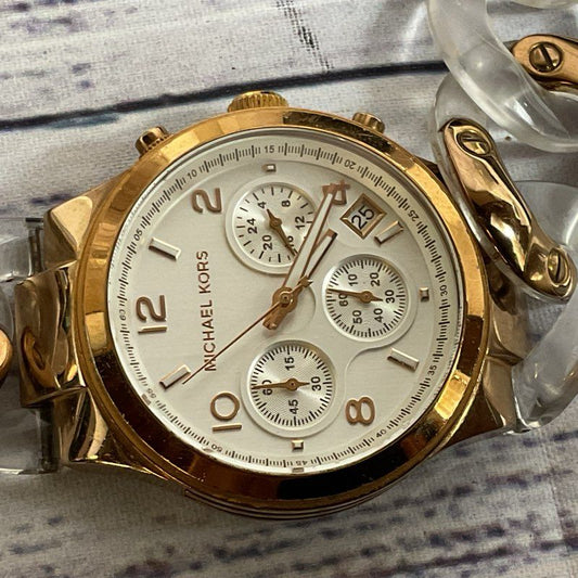 MICHAEL KORS Gold Tone & Lucite Link Women's Watch- 7"
