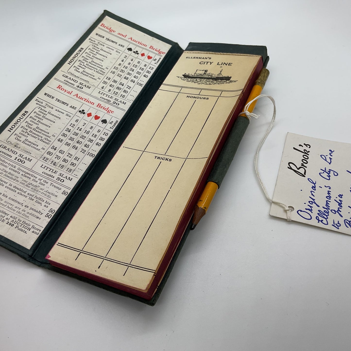VTG./ANTIQUE Ellerman's City Line to India Bridge Marker Scorecard