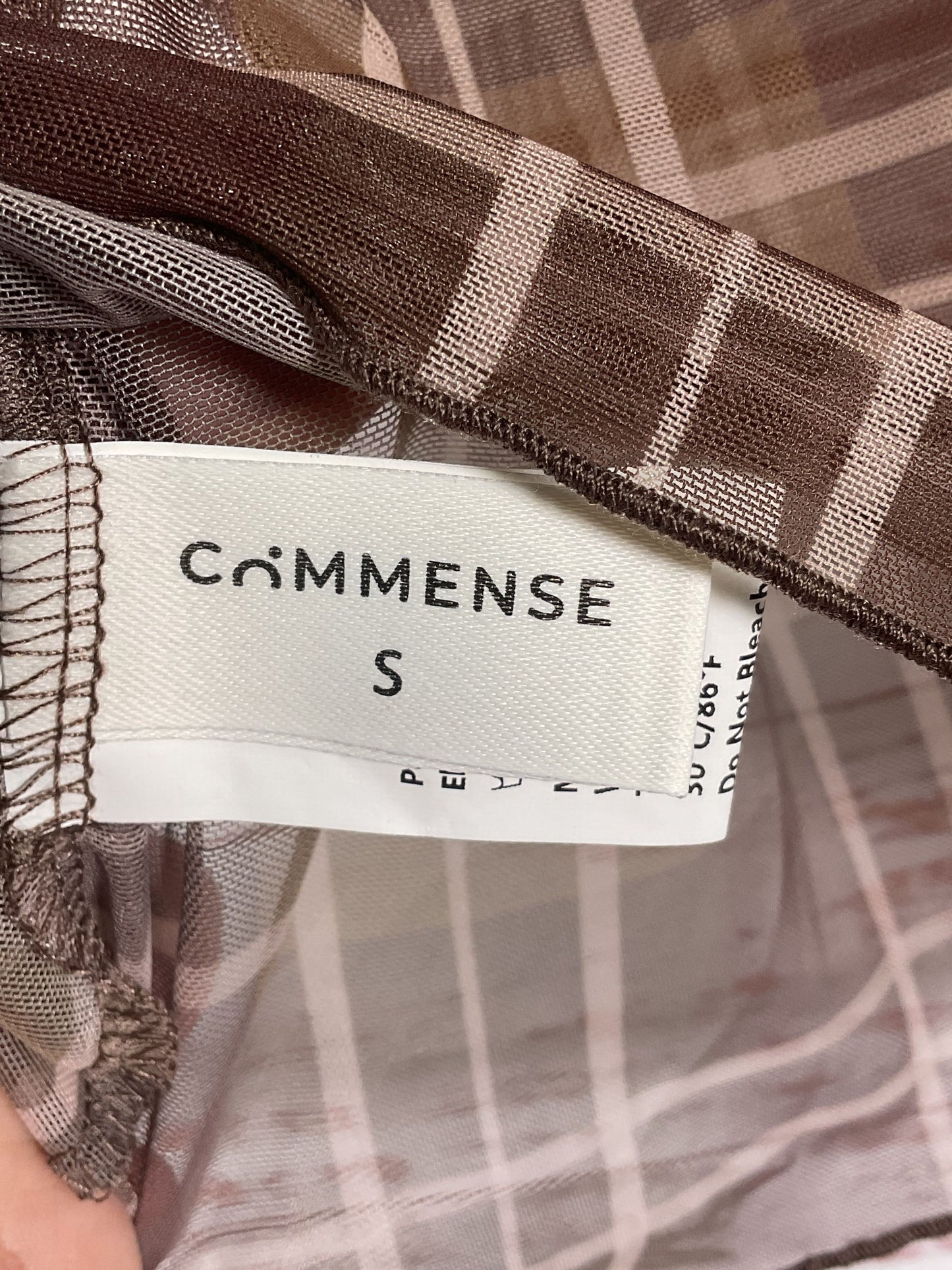 Commense Brown Plaid Sheer Long Sleeve - Size S