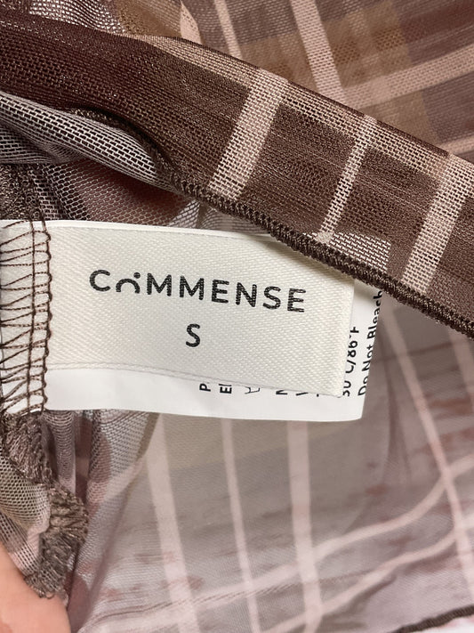 Commense Brown Plaid Sheer Long Sleeve - Size S