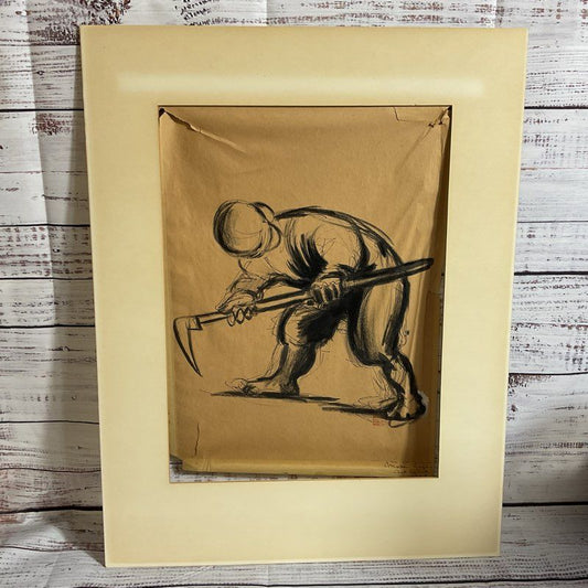 Set of 2 ANTIQUE Japanese Mixed Media Woodblock Prints (SOME DAMAGE)