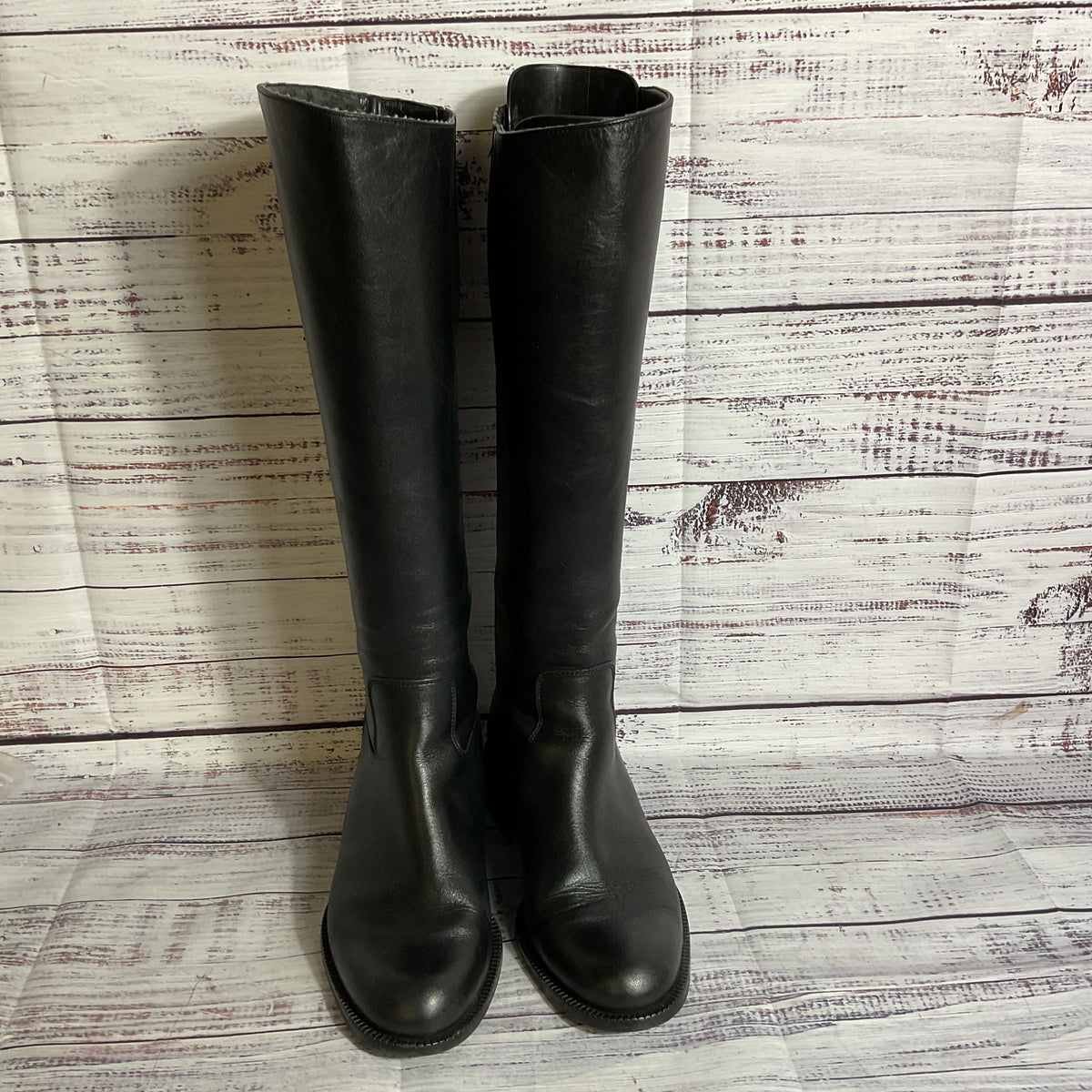 SUDINI Women's Black Leather Tall Boots- SZ 6