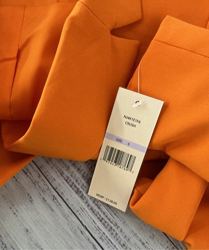 NWT Nanette Lepore Orange Blazer Size 6 Retail $128