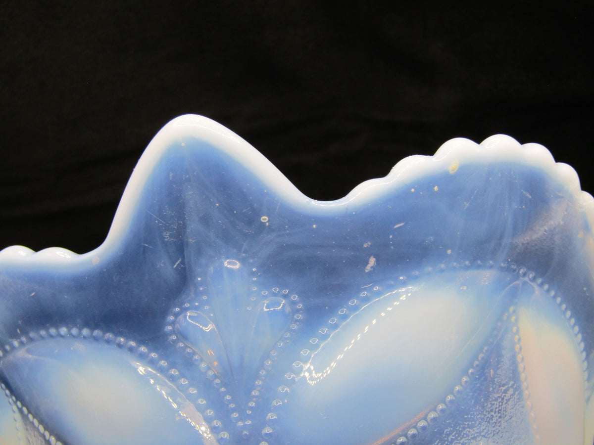 Vintage Dugan Ornate Opalescent Glass Bowl