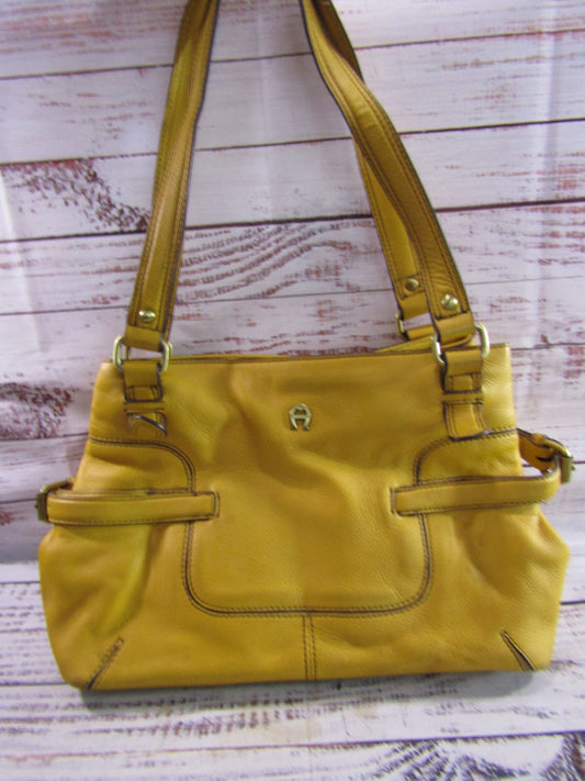 Etienne Aigner Women's Yellow Leather Shoulder Bag