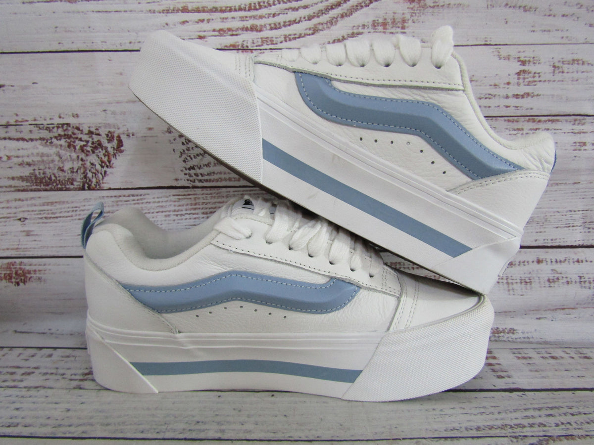 Vans Knu Stack Women's Smarten Up White & Blue Platform Sneakers Size 9