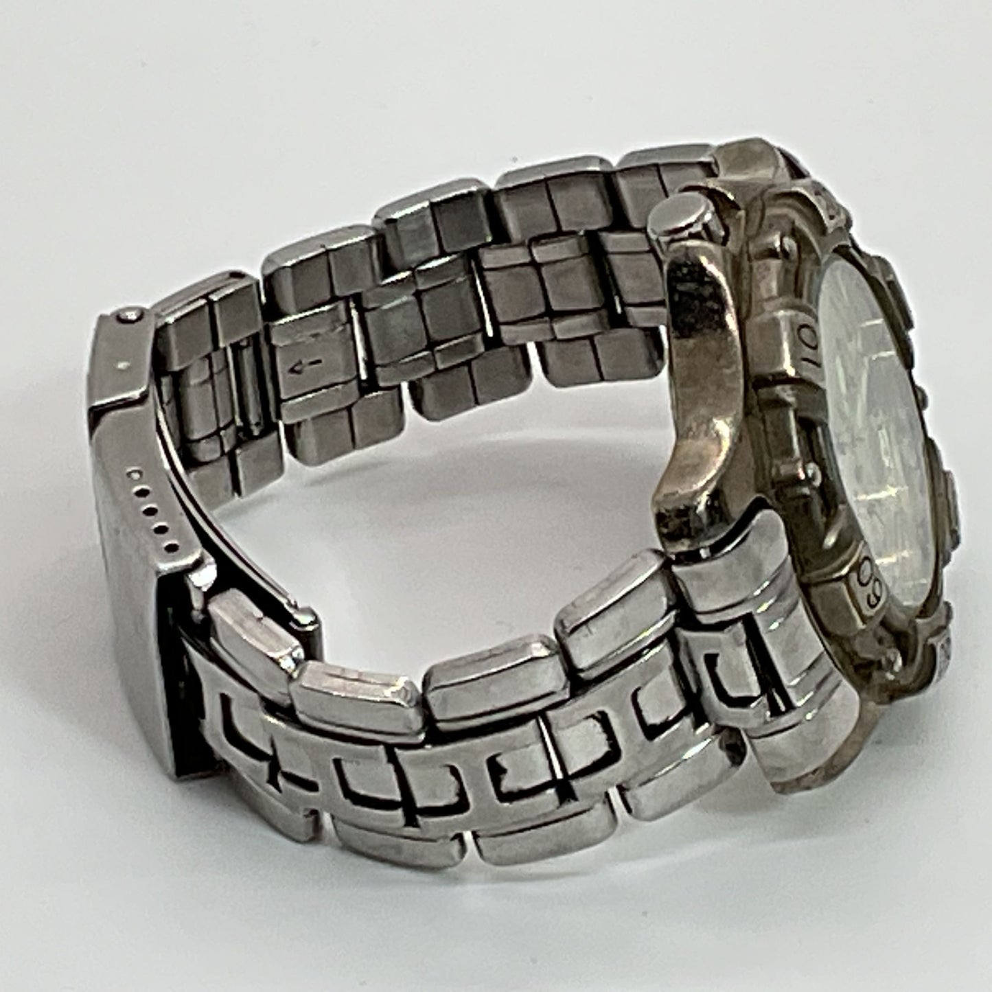 RELIC Wet Men's Date Stainless Steel Silver 50m Quartz Watch- NEEDS BATTERY